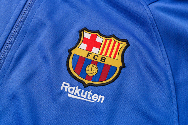 Barcelona 21/22 Tracksuit Light Blue With Zip