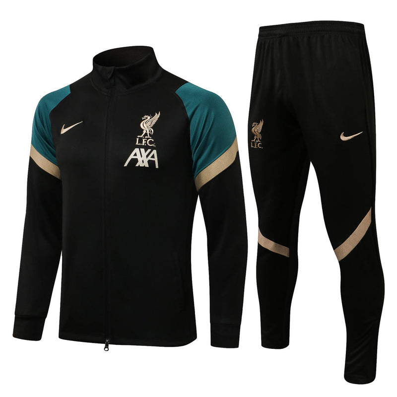 Liverpool 21/22 Tracksuit Black With Zip