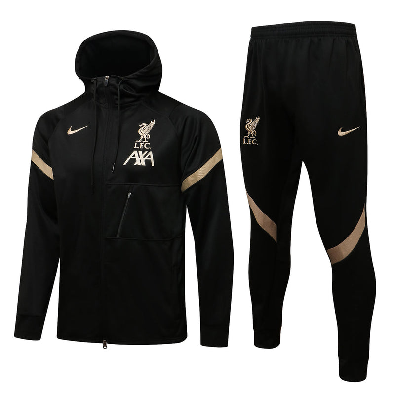 Liverpool 21/22 Tracksuit Black With Hood