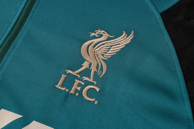 Liverpool 21/22 Tracksuit Green With Zip