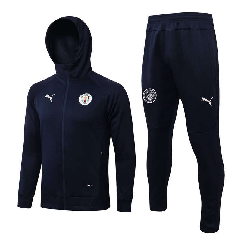 Manchester City 21/22 Dark Blue Tracksuit With Hood