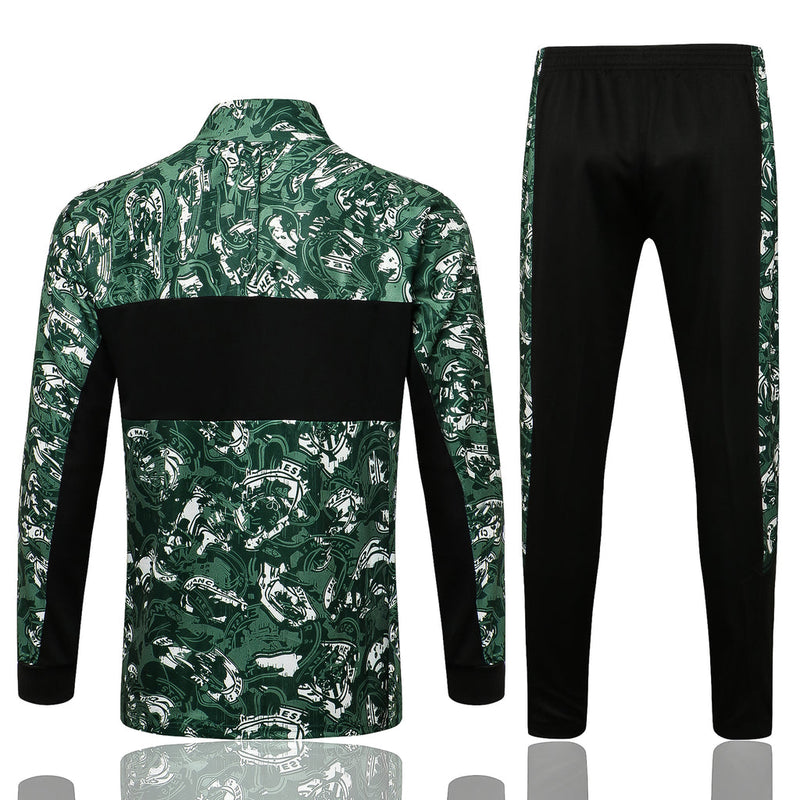 Manchester City 21/22 Black and Green Tracksuit With Zip