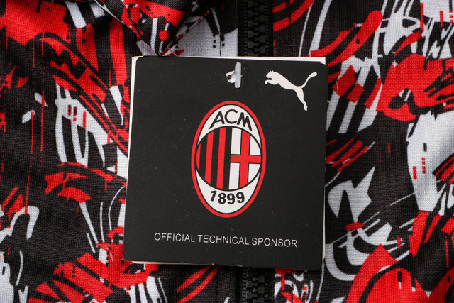 AC Milan 21/22 Black and Red Tracksuit With Zip