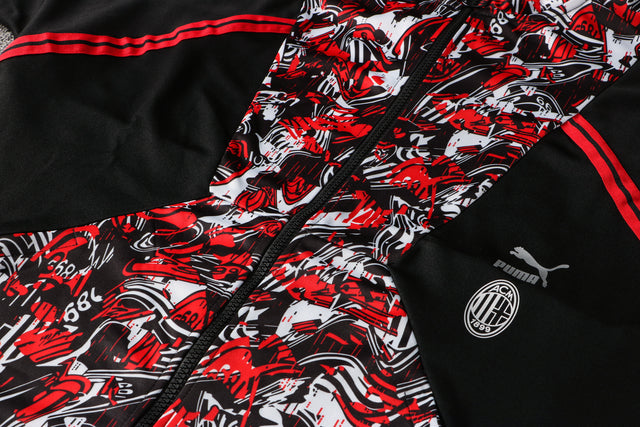 AC Milan 21/22 Black and Red Tracksuit With Zip