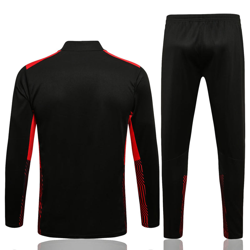 AC Milan 21/22 Tracksuit Black With Zipper