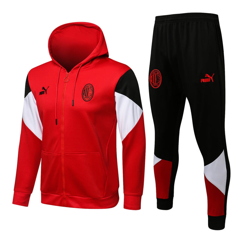 AC Milan 21/22 Tracksuit Red With Hood