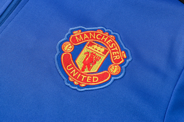 Fato de Treino Manchester United 21/22 Azul Com Ziper