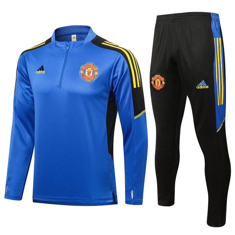 Manchester United 21/22 Tracksuit Blue With Zipper