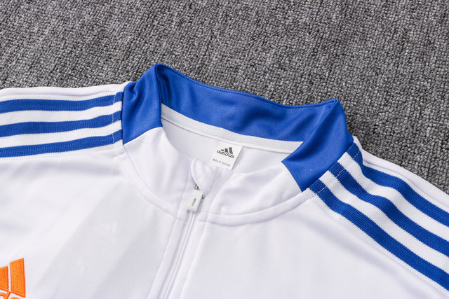 Real Madrid 21/22 Tracksuit White With Zipper