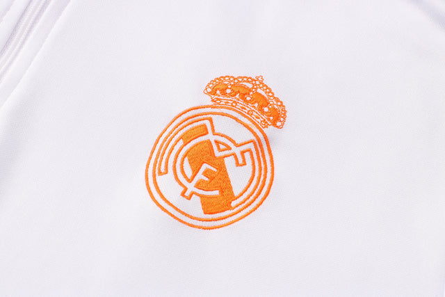 Real Madrid 21/22 Tracksuit White With Zipper